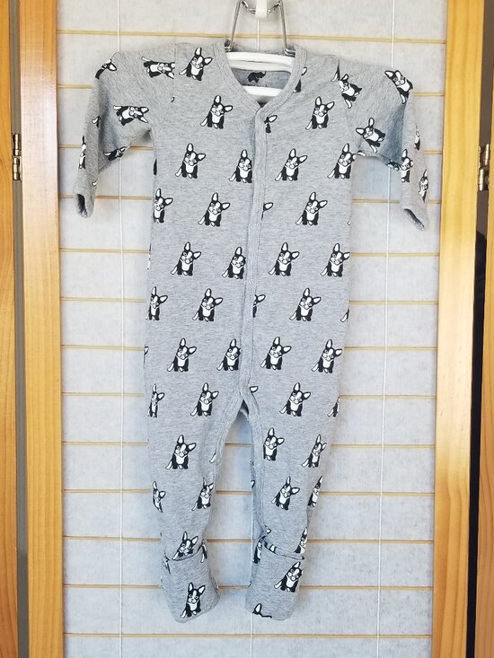 monica + andy Other - Monica + Andy Footie 3-6M Frenchie Dog Print 100% Organic Cotton